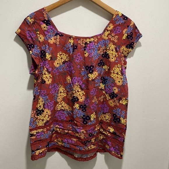 Daniel Rainn Persephone Pleated Hem Top M589 RED /Medium 🌟 - Picture 6 of 7